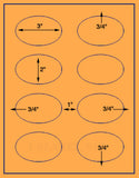 US4318-3''x2''-8 up oval on a 8 1/2"x11" label sheet.
