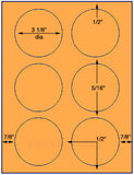 US4181-3 1/8'' circle 6 up on a 8 1/2" x 11" label sheet.