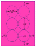 US4178-2 7/8'' Circle 6 up on a 8 1/2" x 11" label sheet.