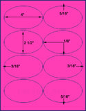 US4319-4''x2 1/2''Oval 8 up on a 8 1/2"x11" label sheet.
