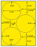 US4160-4 1/2''-3 up circle on a 8 1/2"x11" label sheet.