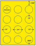 US4198-2''circle 12 up # 22807 on a 8 1/2" x 11" label sheet.